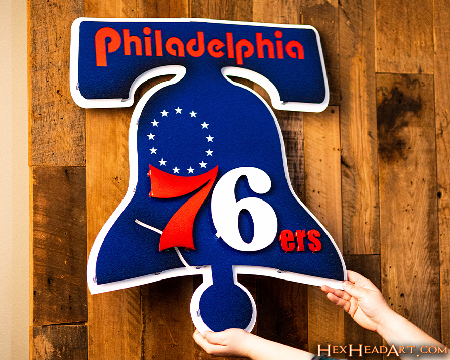 Philadelphia "76ers" Retro 3D Vintage Metal Wall Art