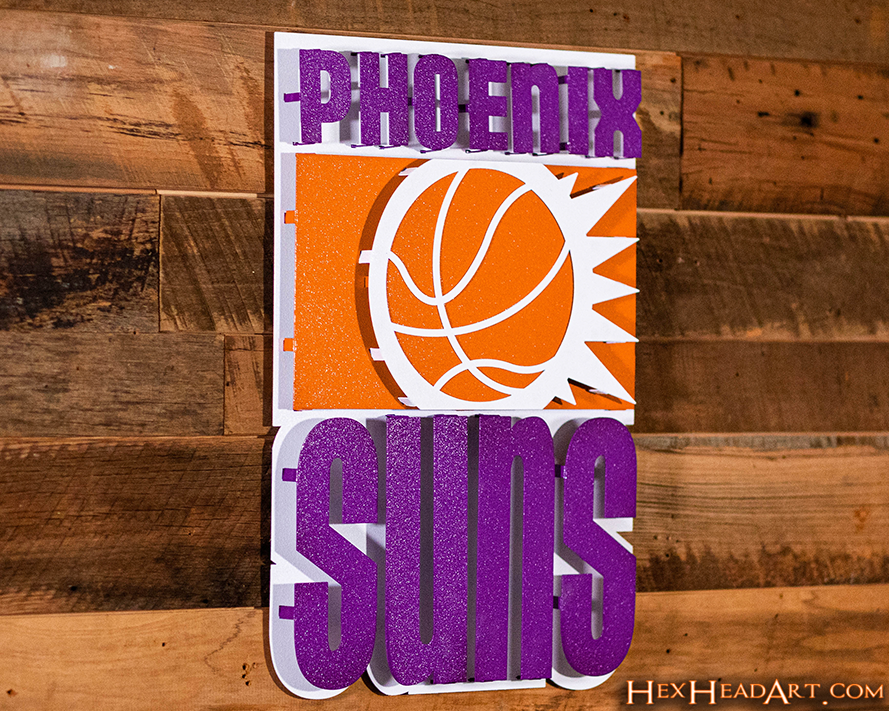 Phoenix Suns Throwback"1968-1992" 3D Vintage Metal Wall Art