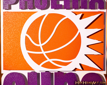 Phoenix Suns Throwback"1968-1992" 3D Vintage Metal Wall Art