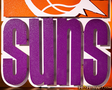 Phoenix Suns Throwback"1968-1992" 3D Vintage Metal Wall Art