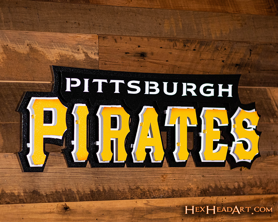 Pittsburgh Pirates Script Logo 3D Metal Wall Art