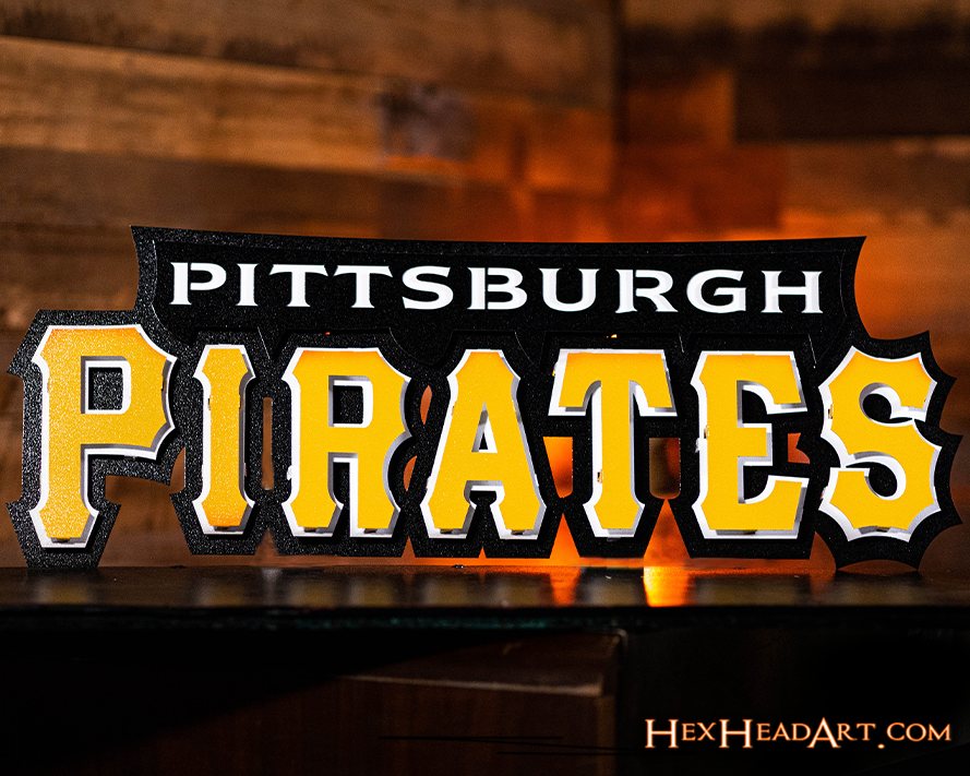 Pittsburgh Pirates Script Logo 3D Metal Wall Art