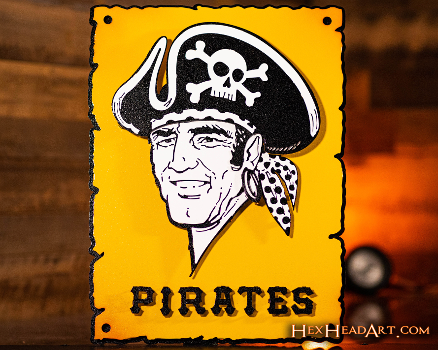 poth pirates logo Pittsburgh Pirates P Logo 3D Metal Artwork – Hex Head Art