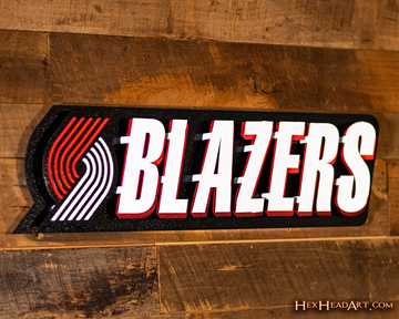 Portland Trail Blazers Old School Retro 3D Vintage Metal Wall Art