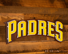 Load image into Gallery viewer, San Diego Padres 3 Layer &quot;PADRES&quot; 3D Vintage Metal Wall Art
