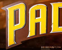 Load image into Gallery viewer, San Diego Padres 3 Layer &quot;PADRES&quot; 3D Vintage Metal Wall Art
