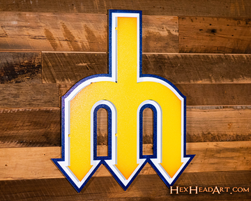 Seattle Mariners Cooperstown "Trident M" 3D Vintage Metal Wall Art