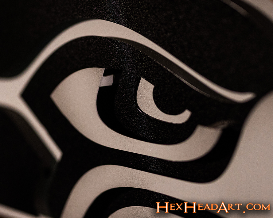 MONOCHROME - Seattle Seahawks Mascot 3D Vintage Metal Wall Art
