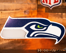 Load image into Gallery viewer, Seattle Seahawks Mascot 3D Vintage Metal Wall Art
