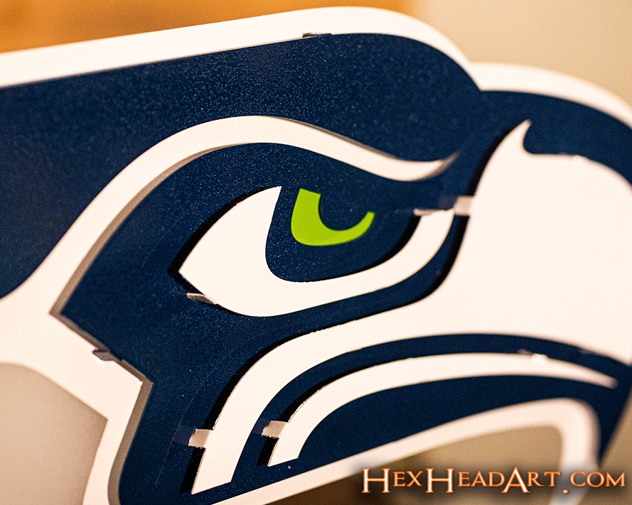 Seattle Seahawks Mascot 3D Vintage Metal Wall Art