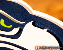 Load image into Gallery viewer, Seattle Seahawks Mascot 3D Vintage Metal Wall Art
