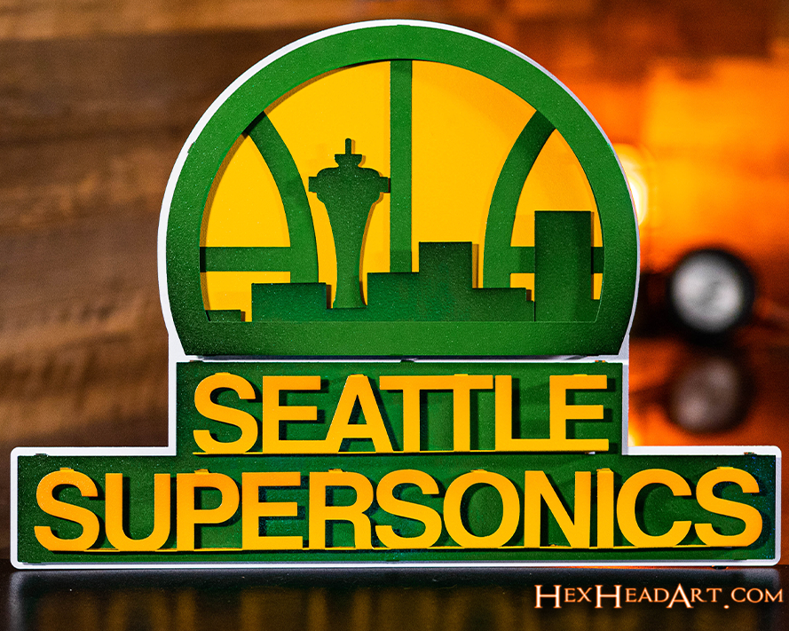 Seattle SuperSonics 3D Vintage Metal Wall Art