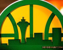 Load image into Gallery viewer, Seattle SuperSonics 3D Vintage Metal Wall Art
