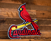 Load image into Gallery viewer, St. Louis Cardinals &quot;BIRD on a BAT&quot; Logo 3D Metal Wall Art XXL
