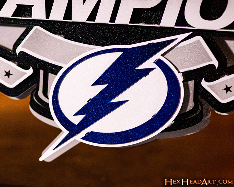 Tampa Bay Lightning 2020 STANLEY CUP CHAMPIONS- 3D Vintage Metal Wall Art
