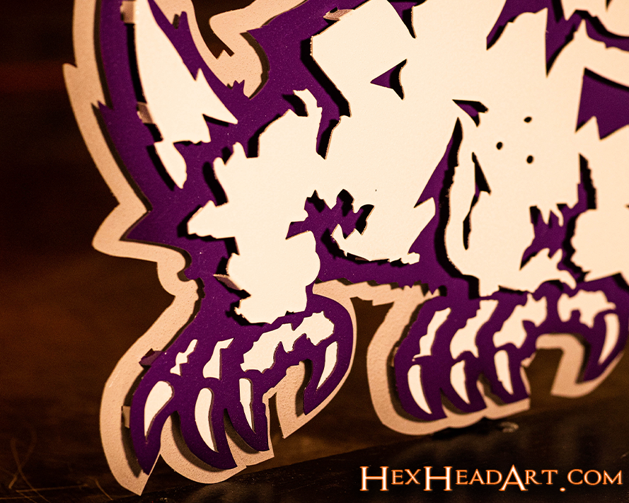 TCU Texas Christian "Horned Frog" 3D Vintage Metal Wall Art
