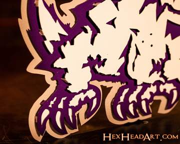 TCU Texas Christian "Horned Frog" 3D Vintage Metal Wall Art