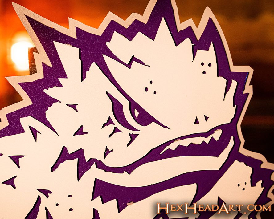 TCU Texas Christian "Horned Frog" 3D Vintage Metal Wall Art