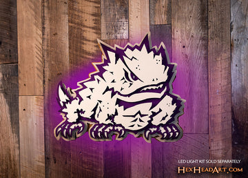 TCU Texas Christian "Horned Frog" 3D Vintage Metal Wall Art
