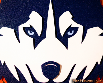 Connecticut UCONN Huskies Mascot 3D Metal Wall Art