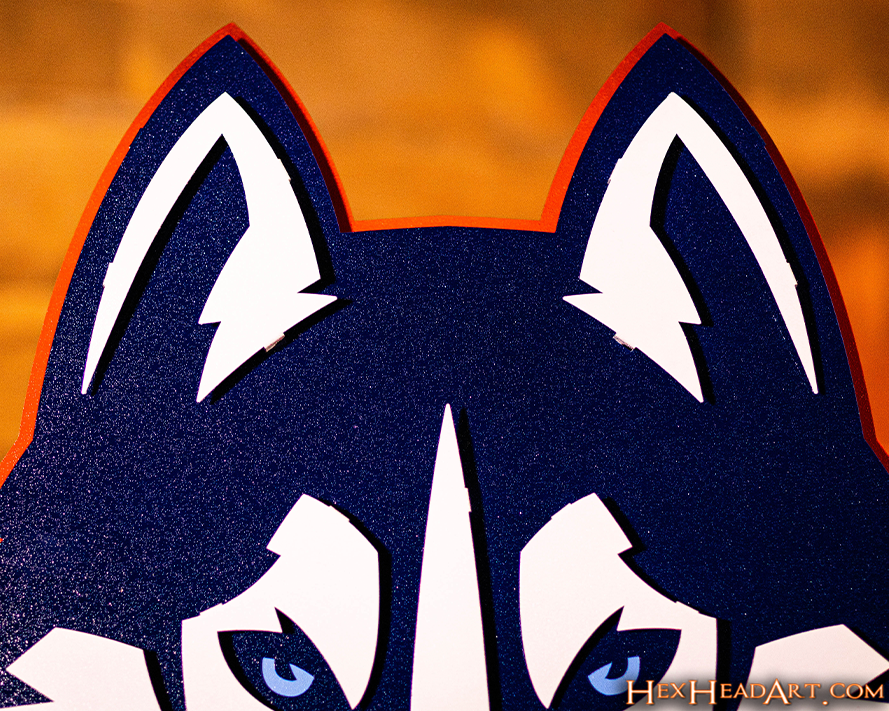 Connecticut UCONN Huskies Mascot 3D Metal Wall Art