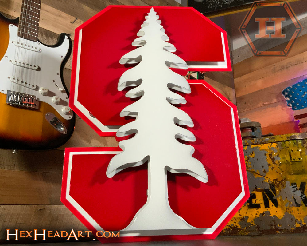 Stanford S with White Tree 3D Wall Art