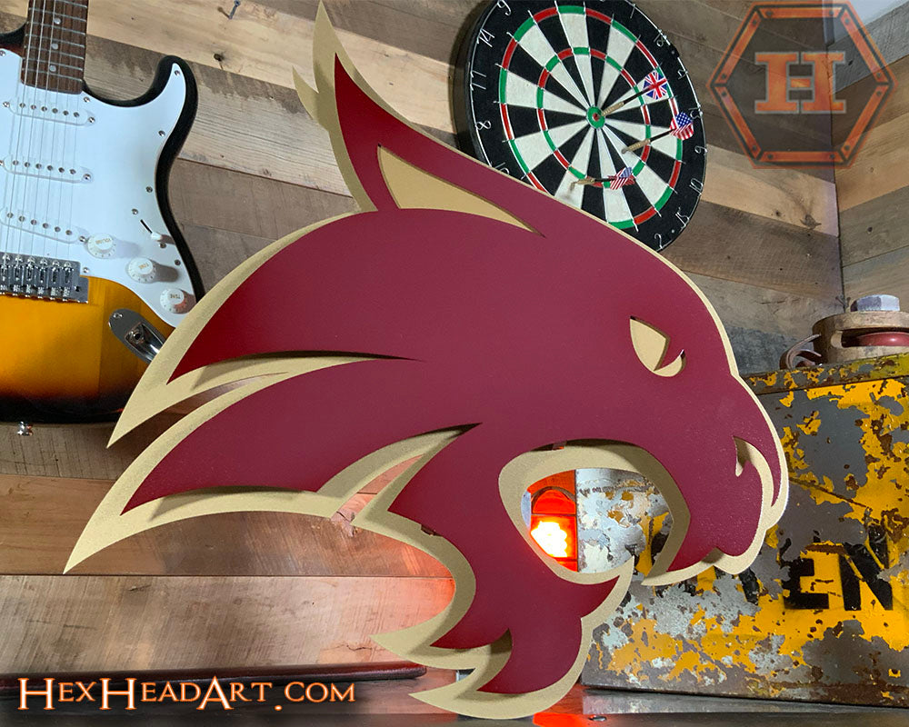 Texas State Bobcats 3D Vintage Metal Wall Art