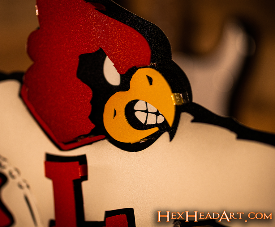 Louisville Cardinals "Heisman" Football Mascot 3D VAULT Metal Wall Art