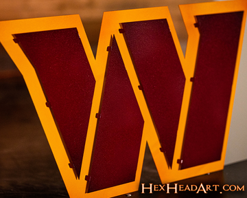Washington Commanders "POWER W" 3D Vintage Metal Wall Art