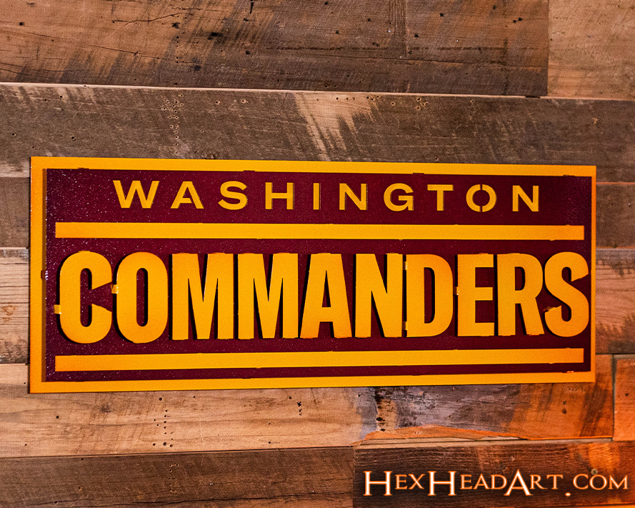 Washington Commanders "COMMANDERS" 3D Vintage Metal Wall Art
