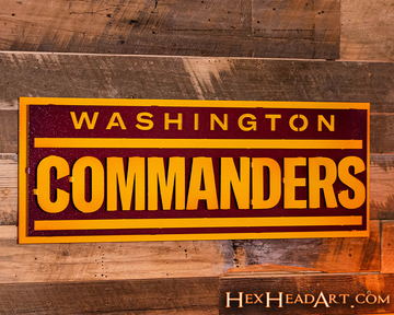 Washington Commanders "COMMANDERS" 3D Vintage Metal Wall Art