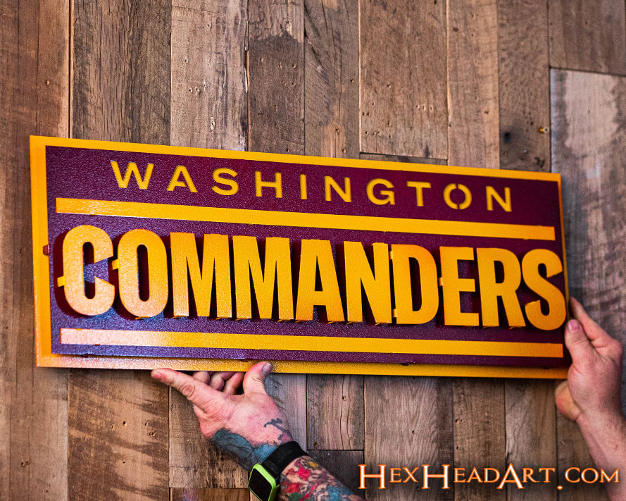 Washington Commanders "COMMANDERS" 3D Vintage Metal Wall Art