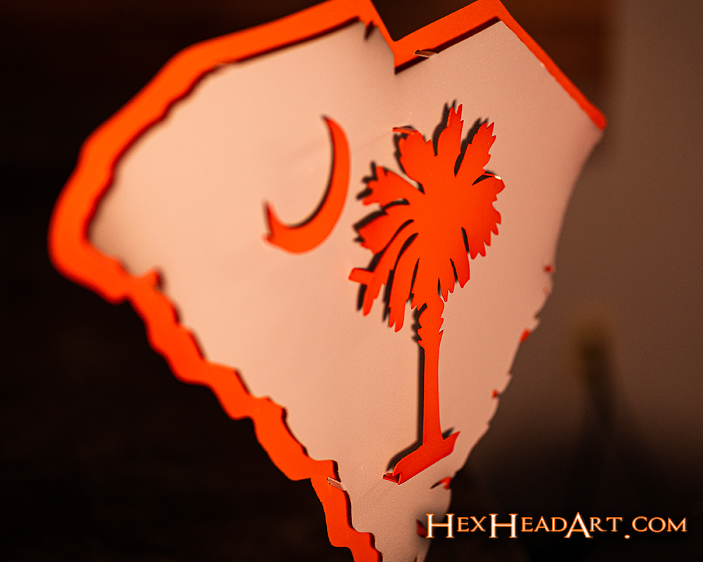 South Carolina State Emblem 3D Vintage Metal Wall Art