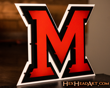 Miami University of Ohio "M" 3D Vintage Metal Wall Art