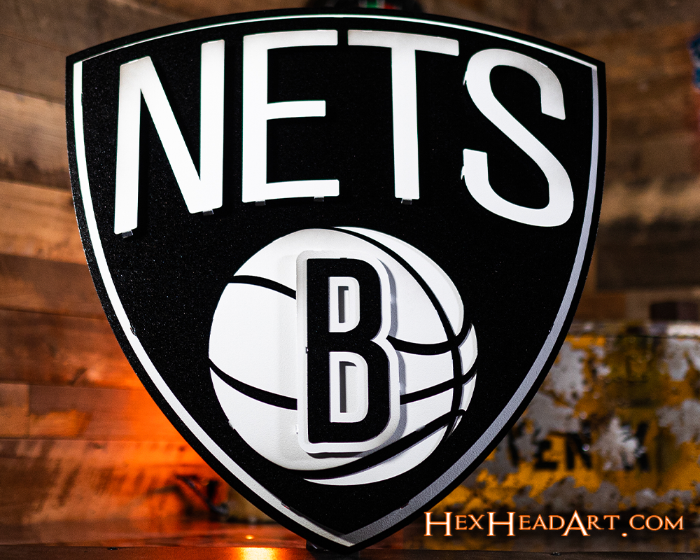 Brooklyn Nets 3D Vintage Metal Wall Art