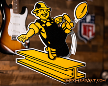 Load image into Gallery viewer, Pittsburgh Steelers 1961 Throwback 3D Vintage Metal Wall Art
