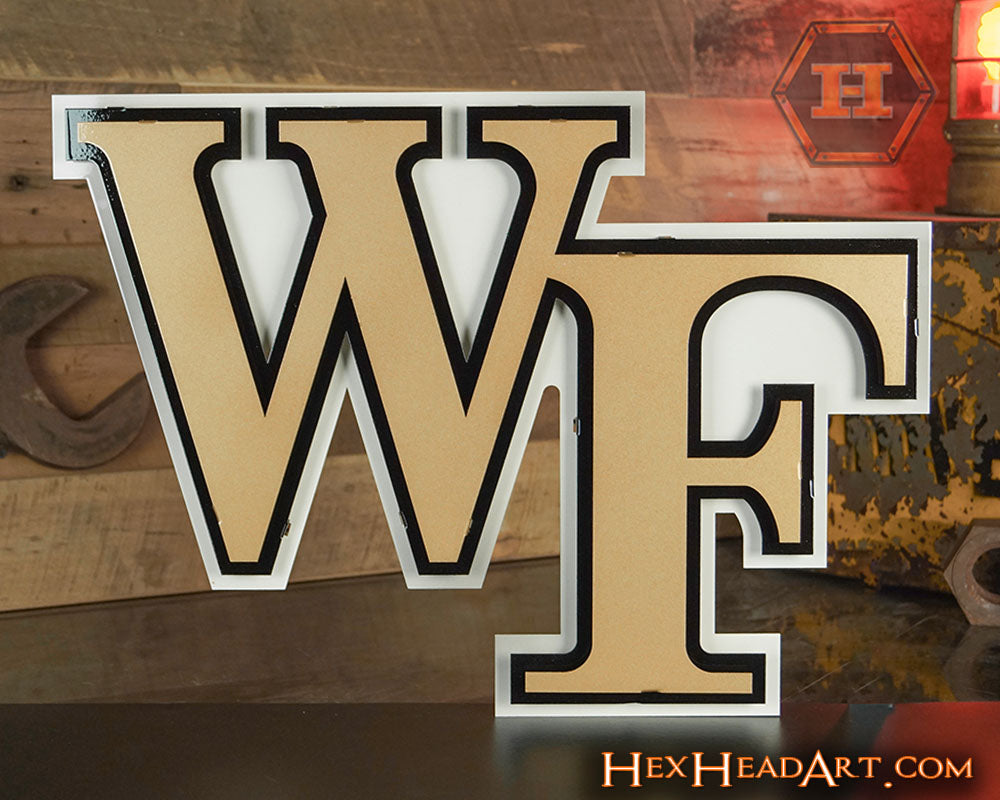 Wake Forest Demon Deacons  "WF" 3D Metal Wall Art