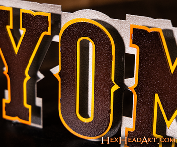 Wyoming Cowboys Wordmark 3D Vintage Metal Wall Art