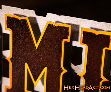 Wyoming Cowboys Wordmark 3D Vintage Metal Wall Art