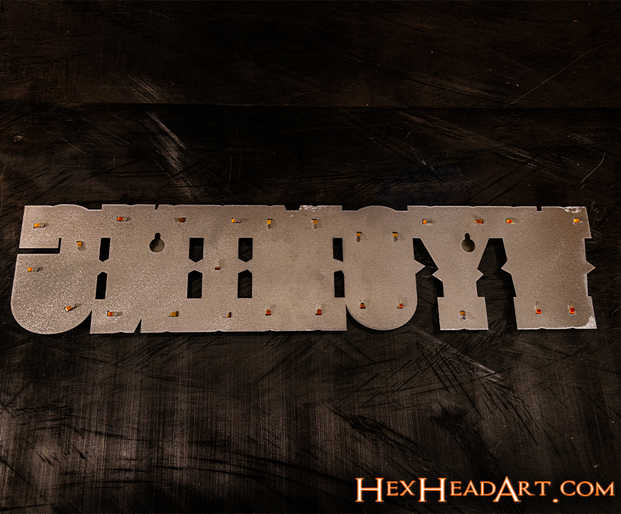 Wyoming Cowboys Wordmark 3D Vintage Metal Wall Art