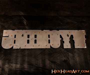 Wyoming Cowboys Wordmark 3D Vintage Metal Wall Art