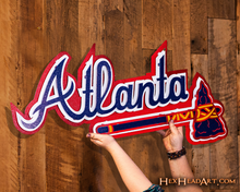 Load image into Gallery viewer, Atlanta Braves Script &quot;ATLANTA&quot; 3D Metal Wall Art
