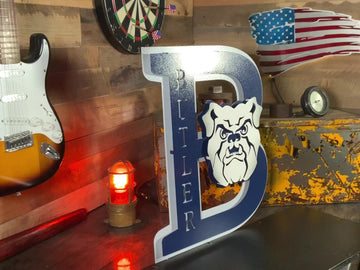 Butler HEX HEAD ORIGINAL " B with Bulldog" 3D Metal Wall Art