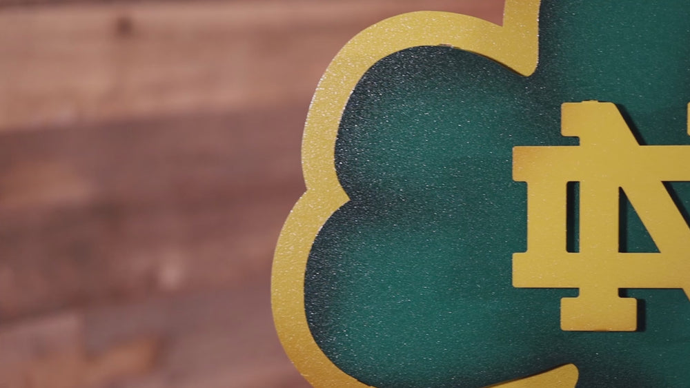 Notre Dame Shamrock 3D Vintage Metal Wall Art