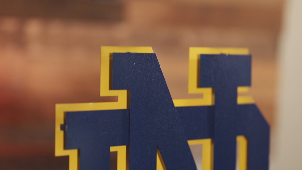 Notre Dame Fighting Irish Interlocking NAVY "ND" 3D Vintage Metal Wall Art