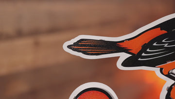 Baltimore Orioles Script with Bird 3D Metal Wall Art