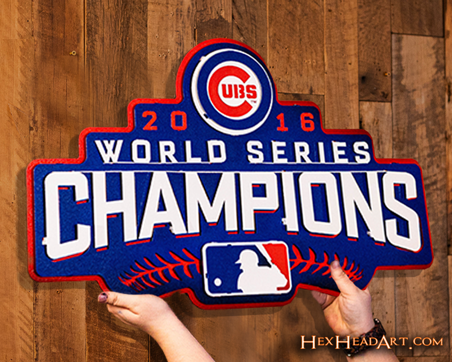 Chicago Cubs World Series Champions 2016 3D Metal Wall Art