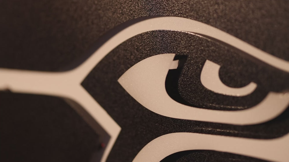 MONOCHROME - Seattle Seahawks Mascot 3D Vintage Metal Wall Art