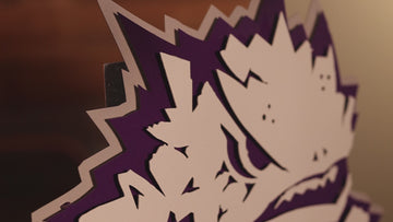 TCU Texas Christian "Horned Frog" 3D Vintage Metal Wall Art