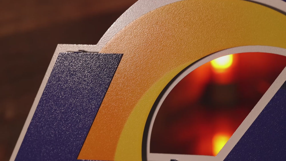 Los Angeles Rams "LA" Logo 3D Vintage Metal Wall Art